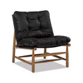 Jennifer Taylor Home Oxford 26.5 Leather Mid-Century Modern Accent Chair, Noir Black Leather
