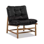 Jennifer Taylor Home Oxford 26.5 Leather Mid-Century Modern Accent Chair, Noir Black Leather