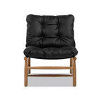 Fauteuil d'appoint moderne du milieu du siècle Jennifer Taylor Home Oxford 26.5 en cuir, cuir noir de jais