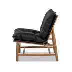 Fauteuil d'appoint moderne du milieu du siècle Jennifer Taylor Home Oxford 26.5 en cuir, cuir noir de jais