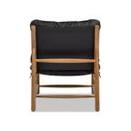 Fauteuil d'appoint moderne du milieu du siècle Jennifer Taylor Home Oxford 26.5 en cuir, cuir noir de jais