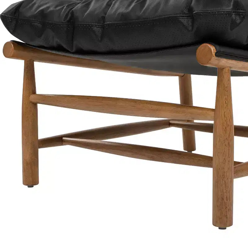 Fauteuil d'appoint moderne du milieu du siècle Jennifer Taylor Home Oxford 26.5 en cuir, cuir noir de jais