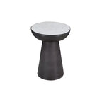 Jofran, Table d'appoint piédestal ronde en marbre et fer de luxe moderne, collection Circularity, 15