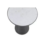 Jofran, Table d'appoint piédestal ronde en marbre et fer de luxe moderne, collection Circularity, 15