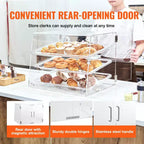Vitrine à pâtisseries VEVOR, vitrine de boulangerie commerciale à 3 niveaux pour comptoir, boîte de présentation en acrylique avec accès par porte arrière, 52,6 x 36,1 x 41,4 cm