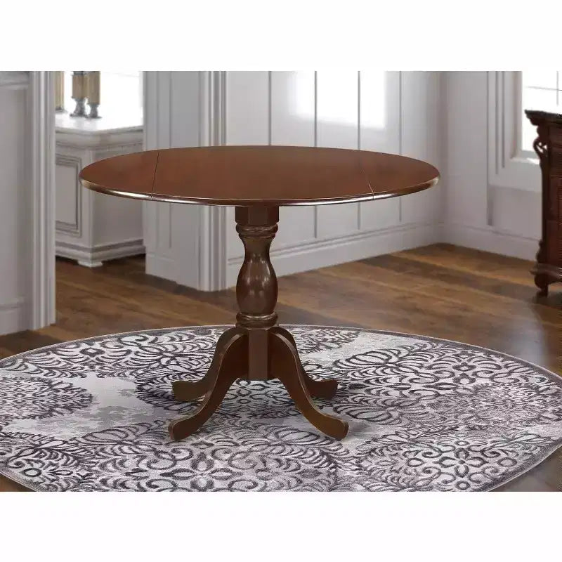 Table de salle à manger HomeStock en bois d'acacia avec texture bois et deux rallonges de 9 pouces
