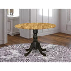Table de salle à manger HomeStock en bois d'acacia avec texture bois et deux rallonges de 9 pouces
