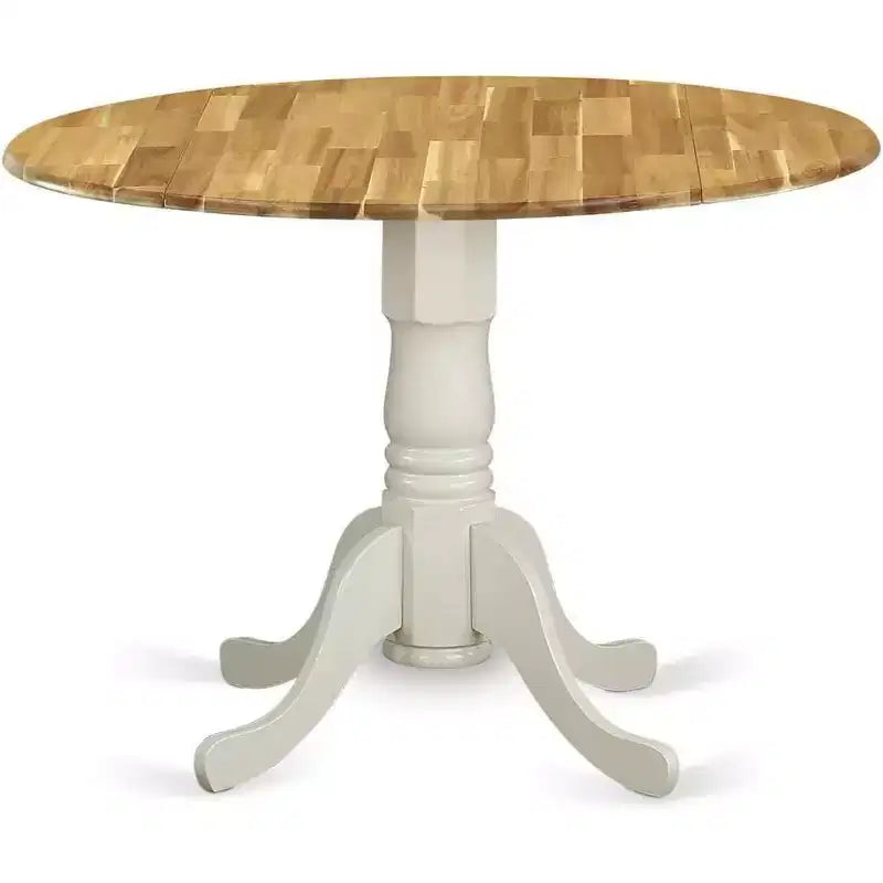 Table de salle à manger HomeStock en bois d'acacia avec texture bois et deux rallonges de 9 pouces