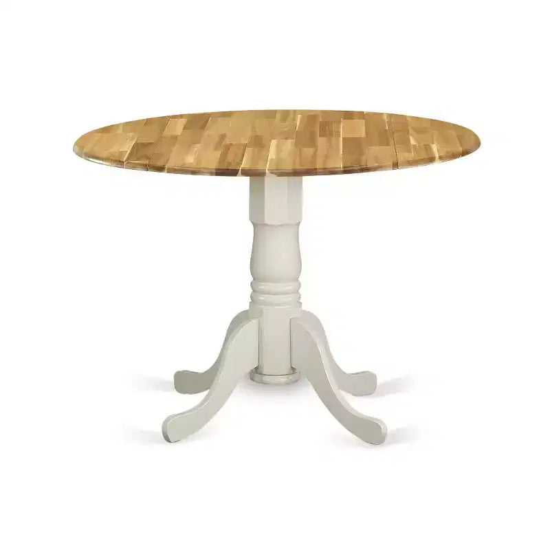 Table de salle à manger HomeStock en bois d'acacia avec texture bois et deux rallonges de 9 pouces