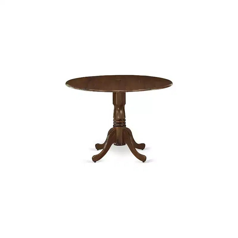Table de salle à manger HomeStock en bois d'acacia avec texture bois et deux rallonges de 9 pouces
