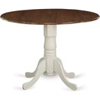 Table de salle à manger HomeStock en bois d'acacia avec texture bois et deux rallonges de 9 pouces