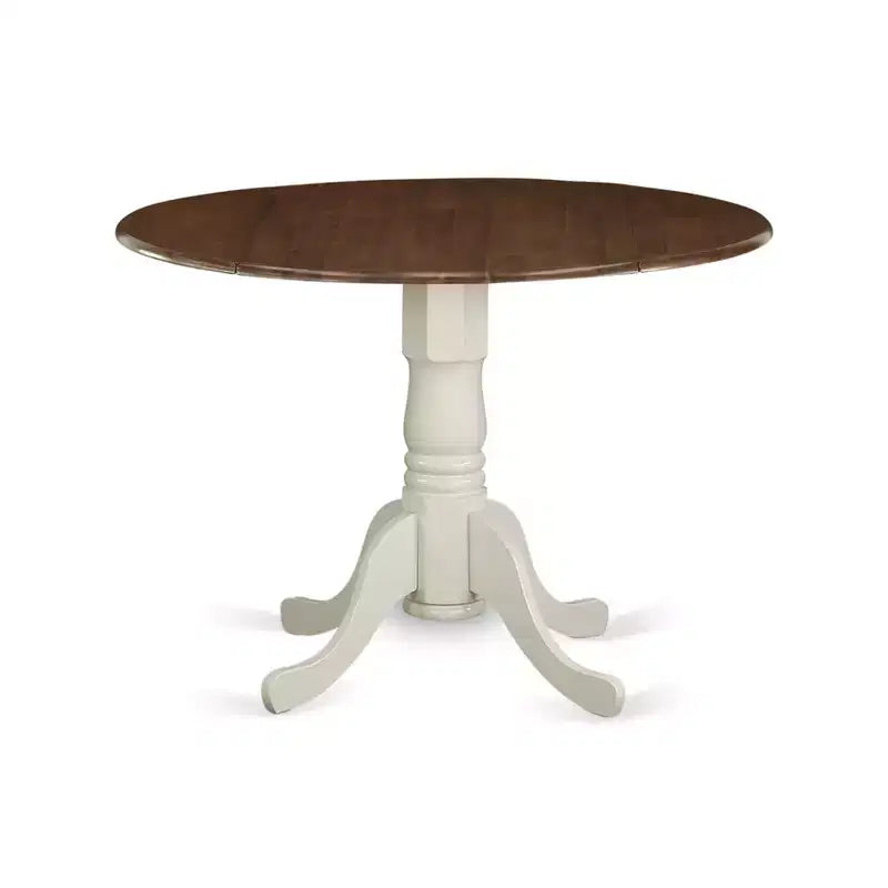 Table de salle à manger HomeStock en bois d'acacia avec texture bois et deux rallonges de 9 pouces