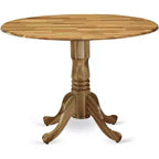 Table de salle à manger HomeStock en bois d'acacia avec texture bois et deux rallonges de 9 pouces