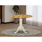 Table de salle à manger HomeStock en bois d'acacia avec texture bois et deux rallonges de 9 pouces