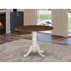 Table de salle à manger HomeStock en bois d'acacia avec texture bois et deux rallonges de 9 pouces
