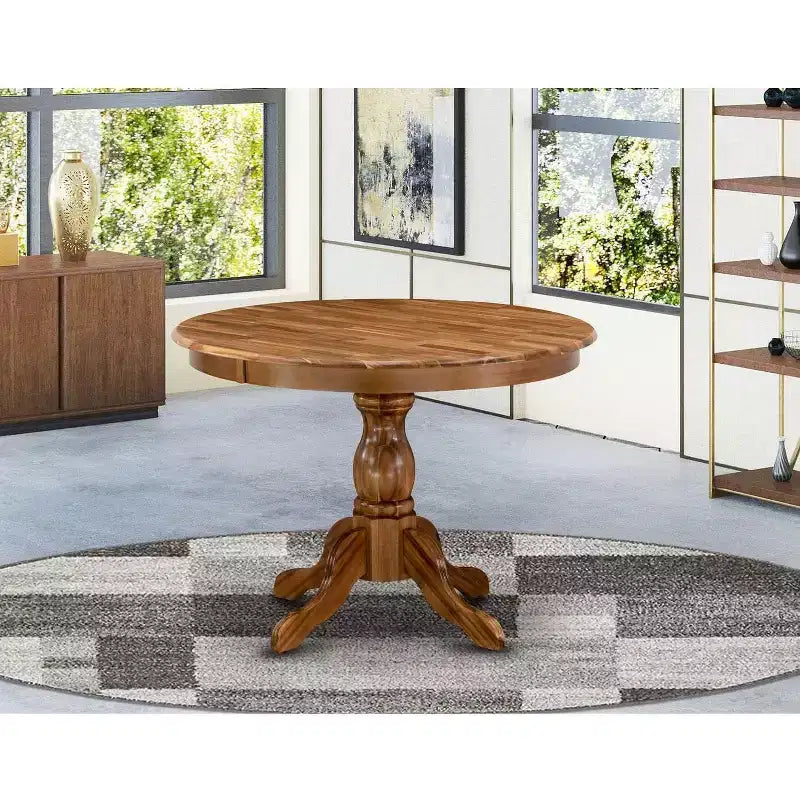 Table de cuisine moderne HomeStock avec plateau et pieds de table en bois asiatique