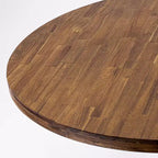 HomeStock Irving Table à manger ronde style campagnard rustique en noyer sablé