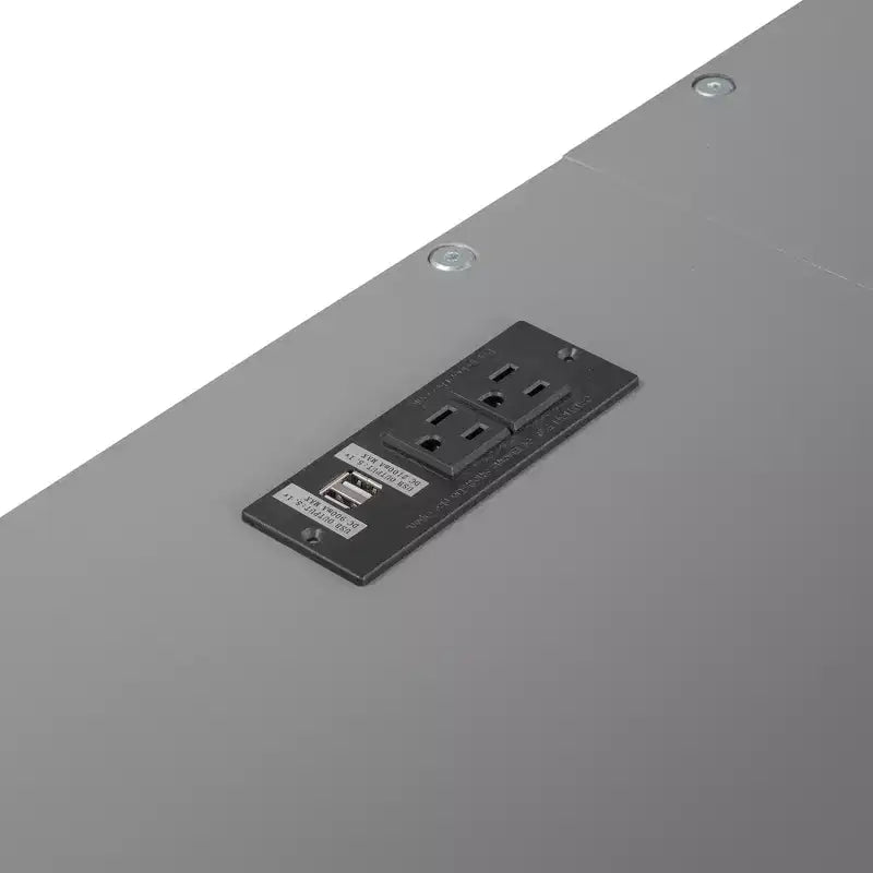 Whisen 78.4L x 57.6W Lit mezzanine pleine grandeur avec bureau, armoires, tiroirs et plateau de chevet, station de recharge intégrée, rangements multiples