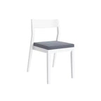 Plank+Beam Lot de 2 chaises de salle à manger modernes, chaise de cuisine rembourrée, chaise en bois massif rembourrée pour bureau et salon, blanc/ardoise