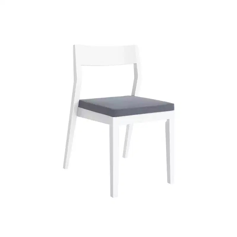 Plank+Beam Lot de 2 chaises de salle à manger modernes, chaise de cuisine rembourrée, chaise en bois massif rembourrée pour bureau et salon, blanc/ardoise
