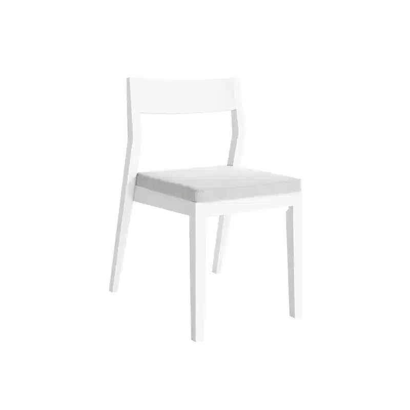 Plank+Beam Lot de 2 chaises de salle à manger modernes, Chaise de cuisine avec siège rembourré, Chaise rembourrée en bois massif pour bureau et salon, Blanc/Crème