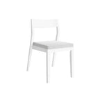 Plank+Beam Lot de 2 chaises de salle à manger modernes, Chaise de cuisine avec siège rembourré, Chaise rembourrée en bois massif pour bureau et salon, Blanc/Crème