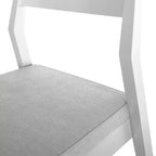 Plank+Beam Lot de 2 chaises de salle à manger modernes, Chaise de cuisine avec siège rembourré, Chaise rembourrée en bois massif pour bureau et salon, Blanc/Crème