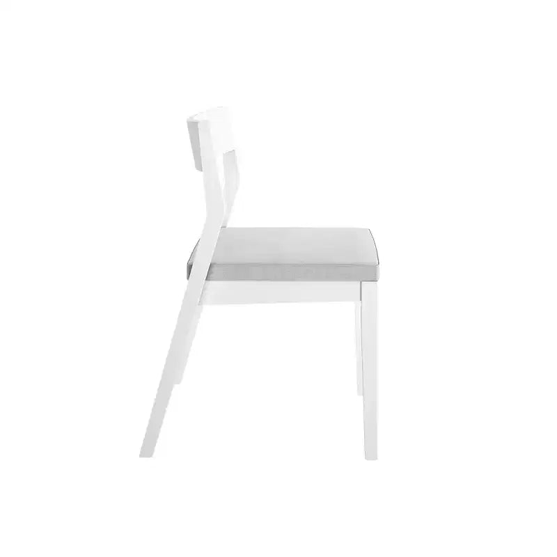 Plank+Beam Lot de 2 chaises de salle à manger modernes, Chaise de cuisine avec siège rembourré, Chaise rembourrée en bois massif pour bureau et salon, Blanc/Crème