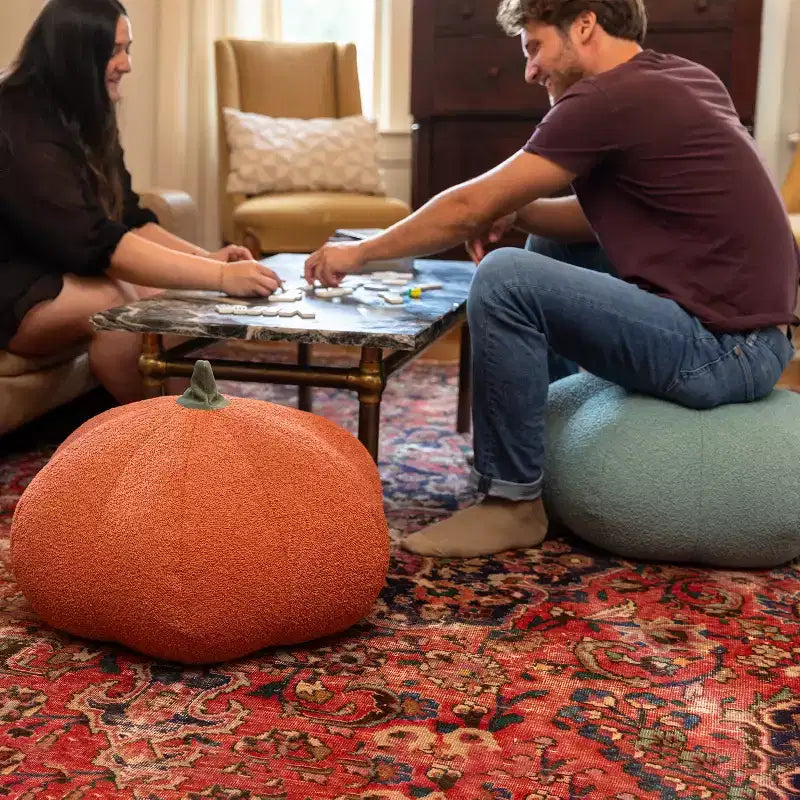 Pouf Citrouille Jaxx - Ottomane de luxe pour la décoration d'automne et d'Halloween