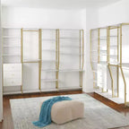 Gwyneth Closet - Tringle de penderie, Faux marbre blanc et Bronze doré