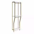 Gwyneth Closet - Tringle de penderie, Faux marbre blanc et Bronze doré