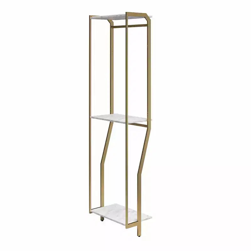 Gwyneth Closet - Tringle de penderie, Faux marbre blanc et Bronze doré