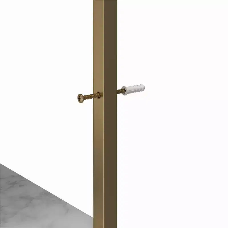Gwyneth Closet - Tringle de penderie, Faux marbre blanc et Bronze doré