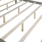Lit à baldaquin plateforme de style minimaliste Whisen King-size avec tête de lit incurvée et pieds de support en bois