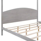 Lit à baldaquin plateforme de style minimaliste Whisen King-size avec tête de lit incurvée et pieds de support en bois