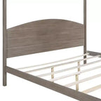 Lit à baldaquin plateforme de style minimaliste Whisen King-size avec tête de lit incurvée et pieds de support en bois