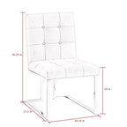 Chaise de salle à manger sans accoudoirs Vanderbilt de Inspired Home avec cadre en acier inoxydable (ensemble de 2)