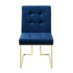 Chaise de salle à manger sans accoudoirs Vanderbilt de Inspired Home avec cadre en acier inoxydable (ensemble de 2)