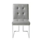 Chaise de salle à manger sans accoudoirs Vanderbilt de Inspired Home avec cadre en acier inoxydable (ensemble de 2)