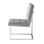 Chaise de salle à manger sans accoudoirs Vanderbilt de Inspired Home avec cadre en acier inoxydable (ensemble de 2)