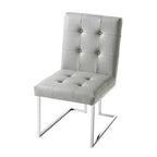 Chaise de salle à manger sans accoudoirs Vanderbilt de Inspired Home avec cadre en acier inoxydable (ensemble de 2)
