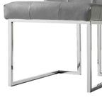 Chaise de salle à manger sans accoudoirs Vanderbilt de Inspired Home avec cadre en acier inoxydable (ensemble de 2)