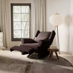 Fauteuil inclinable pivotant Heynemo, fauteuil à bascule confortable avec oreiller et repose-pieds, fauteuil à bascule pivotant pour chambre à coucher, chambre de bébé