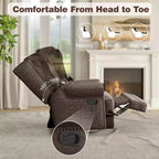 Fauteuil inclinable pivotant Heynemo, fauteuil à bascule confortable avec oreiller et repose-pieds, fauteuil à bascule pivotant pour chambre à coucher, chambre de bébé