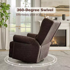 Fauteuil inclinable pivotant Heynemo, fauteuil à bascule confortable avec oreiller et repose-pieds, fauteuil à bascule pivotant pour chambre à coucher, chambre de bébé