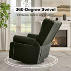 Fauteuil inclinable pivotant Heynemo, fauteuil à bascule confortable avec oreiller et repose-pieds, fauteuil à bascule pivotant pour chambre à coucher, chambre de bébé