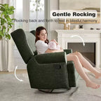 Fauteuil inclinable pivotant Heynemo, fauteuil à bascule confortable avec oreiller et repose-pieds, fauteuil à bascule pivotant pour chambre à coucher, chambre de bébé