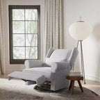 Fauteuil inclinable pivotant Heynemo, fauteuil à bascule confortable avec oreiller et repose-pieds, fauteuil à bascule pivotant pour chambre à coucher, chambre de bébé