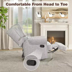 Fauteuil inclinable pivotant Heynemo, fauteuil à bascule confortable avec oreiller et repose-pieds, fauteuil à bascule pivotant pour chambre à coucher, chambre de bébé