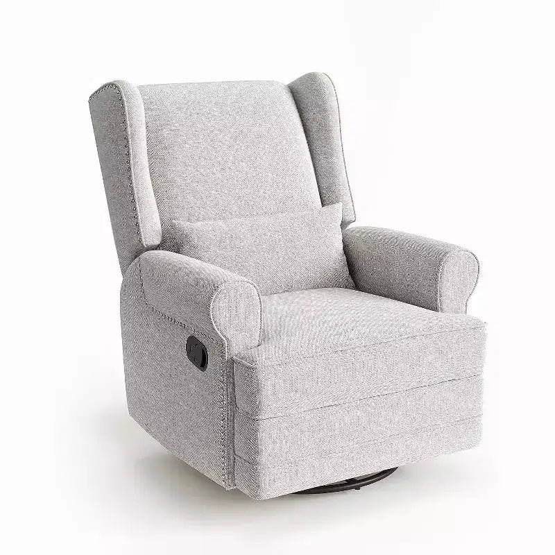 Fauteuil inclinable pivotant Heynemo, fauteuil à bascule confortable avec oreiller et repose-pieds, fauteuil à bascule pivotant pour chambre à coucher, chambre de bébé